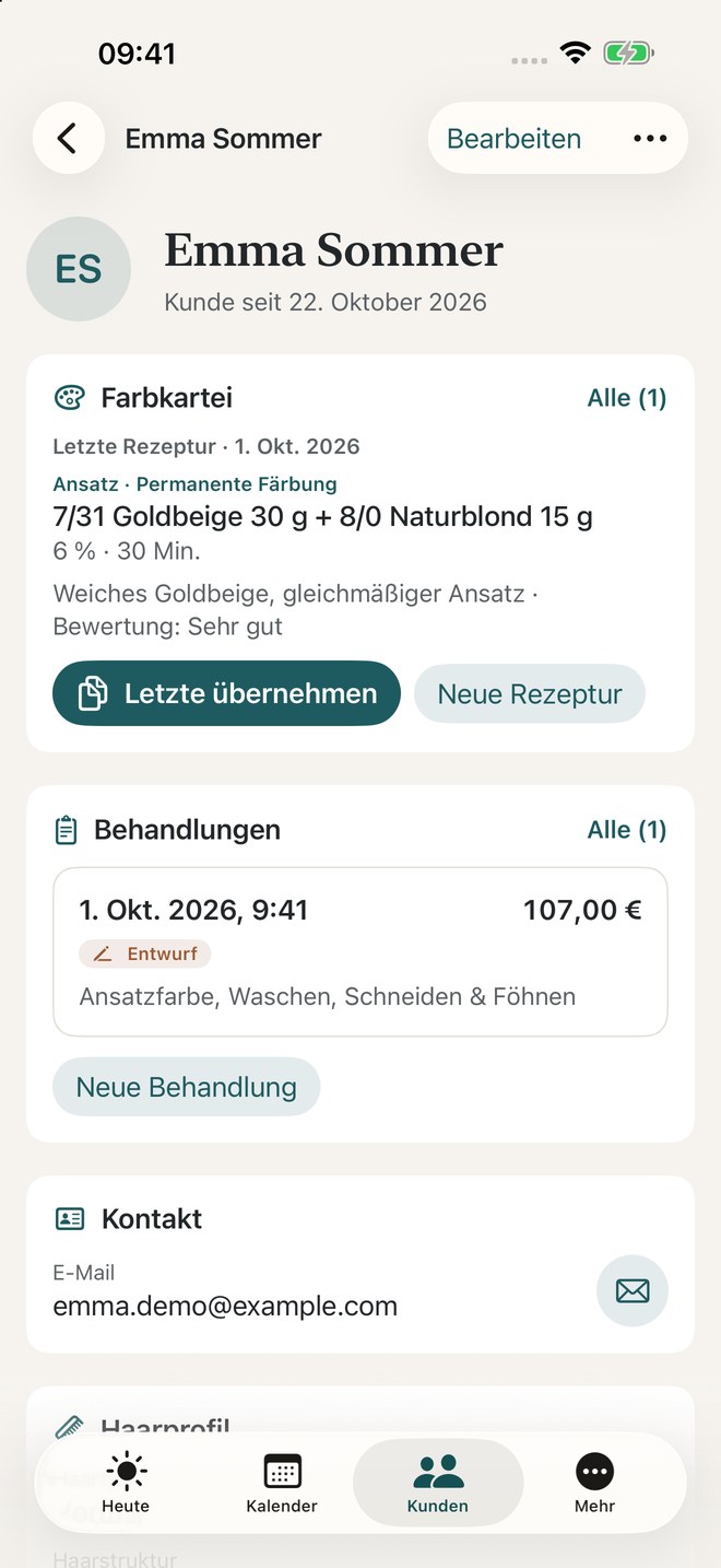 Deine Kundenakte – fiktive Demodaten